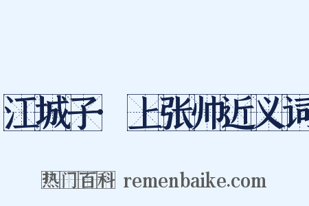 江城子·上张帅近义词是什么意思的图片